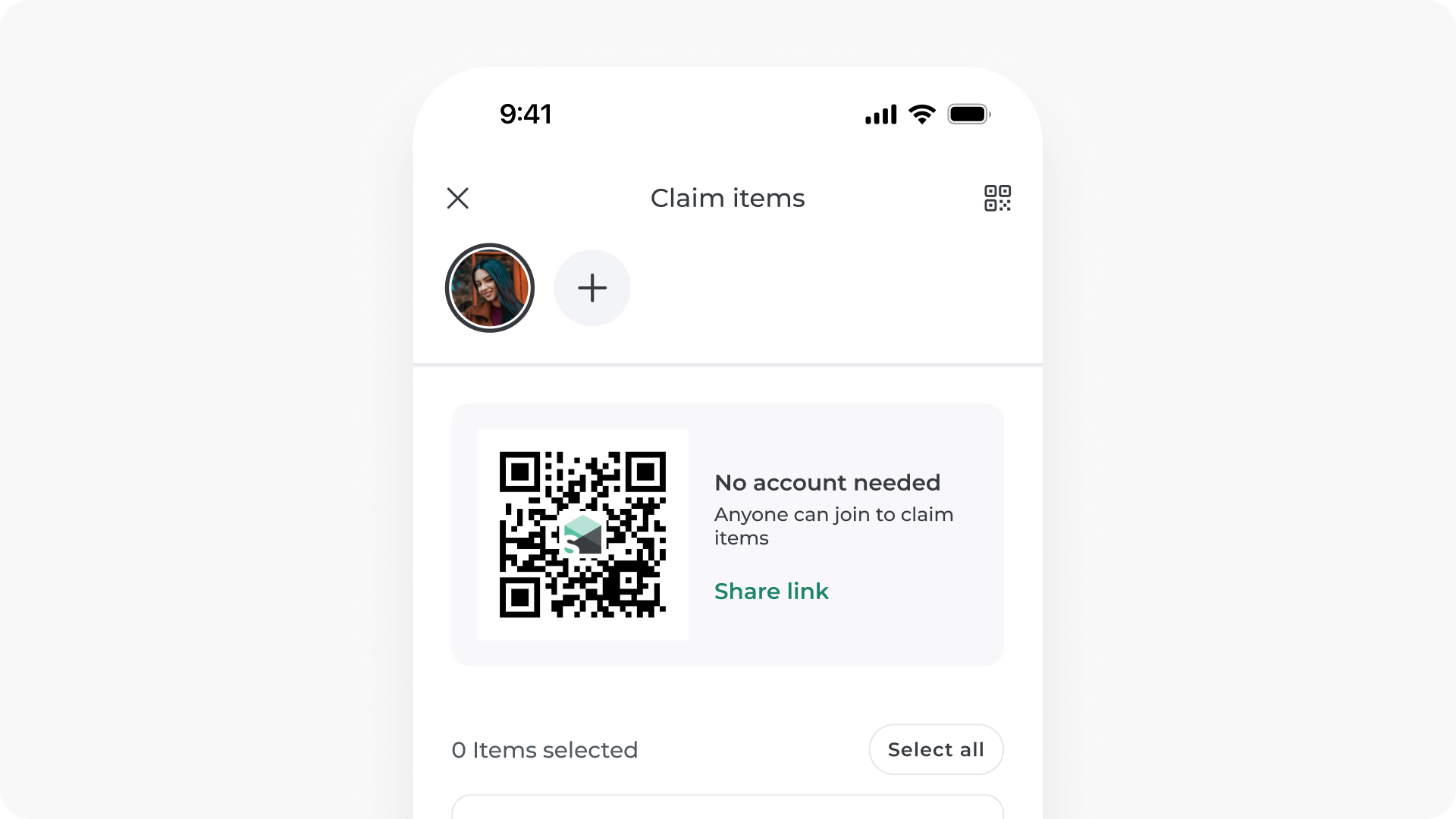 Friends can scan a QR code to join without downloading the app